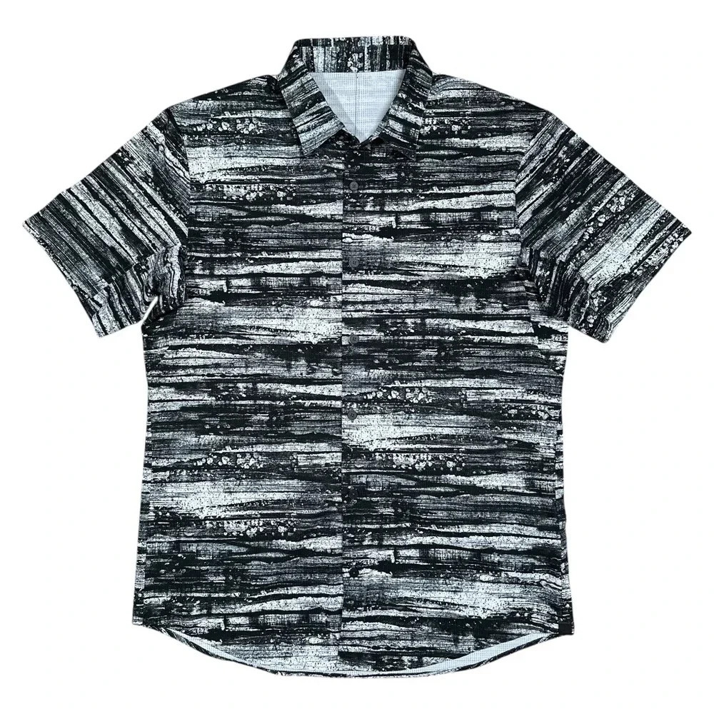 Lululemon Airing Easy S/S Shirt  Ocean Vista Alpine White Mens Medium